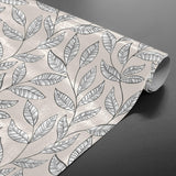 Evora Naturel – Voksduk med botanisk bladmønster, opprullet