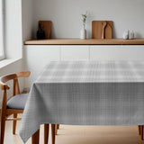 Fade Grå – Voksduk med ruter i flott linlook, miljø