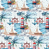 Faro Kystmotiv – Akrylduk med trykt maritimt mønster, mønster