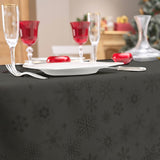 Flocons Antrasitt - Jacquardvevd jule- og nyttårsduk, 140 x 240 cm nærbilde 1