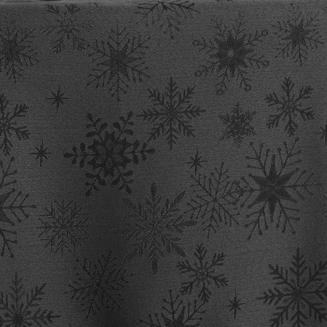 Flocons Antrasitt - Jacquardvevd jule- og nyttårsduk, 140 x 300 cm mønster