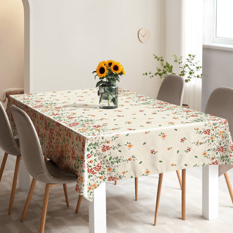 Flora Sand – Preget voksduk med blomsterbord, miljø 2