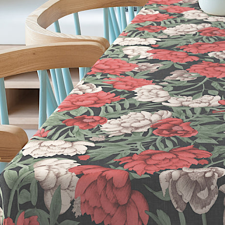 Florea Anthracite – Ekstra kraftig voksduk med tekstillook, hjørne