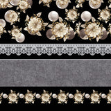 Floria Sort – Dekorativ voksduk med blomsterbord, mønster