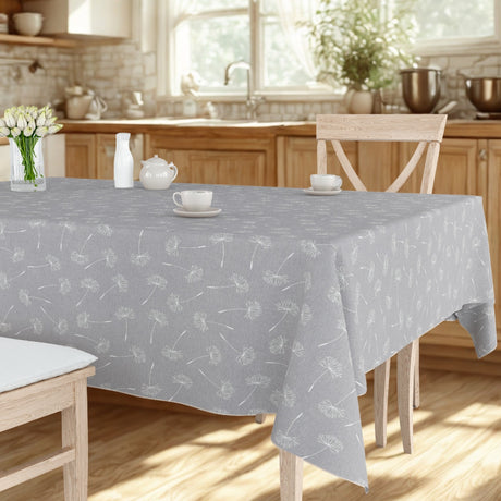 Frøvik Grå – Ekstra bred voksduk i linlook, 180 cm, kjøkkenmiljø