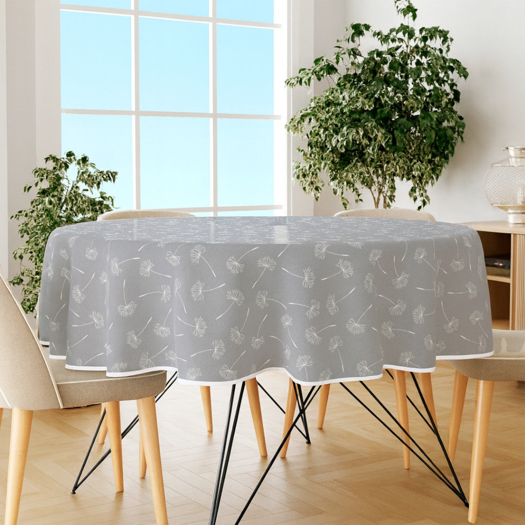 Frøvik Grå – Rund voksduk med kantbånd Ø 180 cm, miljø