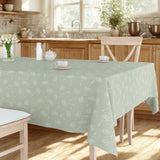 Frøvik Grønn – Ekstra bred voksduk i linlook, 180 cm, kjøkkenmiljø