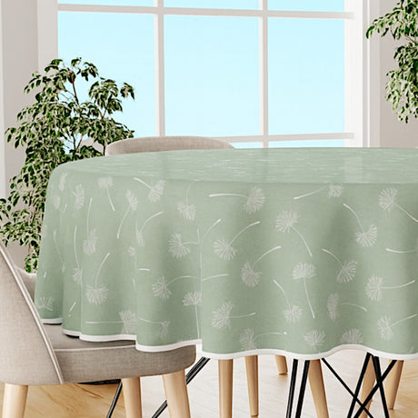 Frøvik Grøn – Rund voksduk med kantbånd Ø 180 cm, nærbilde