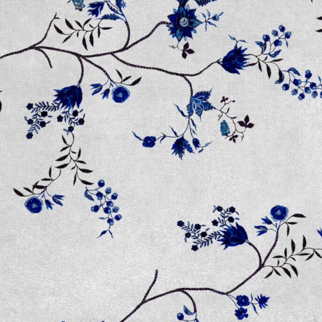 Grace Navy Blue – Södahl akrylduk med antiskli, mønster