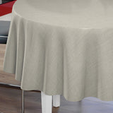 Groblad Beige – Rund voksduk med linutseende