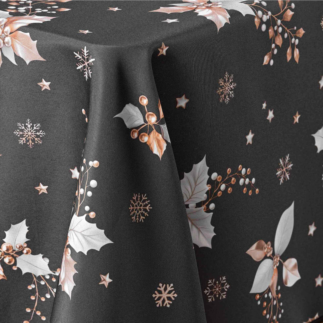 Guido Antrasitt - juleduk med kristtorn 150 x 300 cm mønster