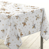 Guido Hvit - juleduk med kristtorn, 150 x 240 cm hjørne