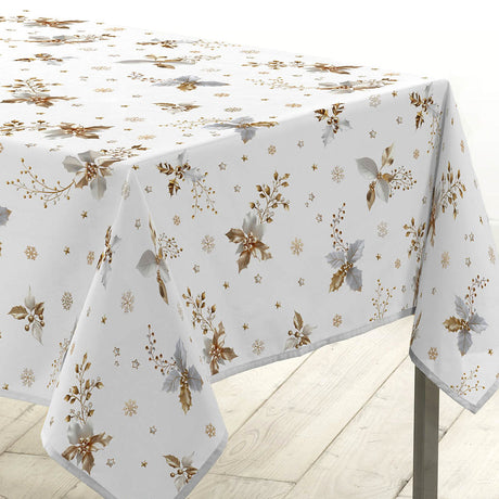 Guido Hvit - juleduk med kristtorn 150 x 300 cm hjørne