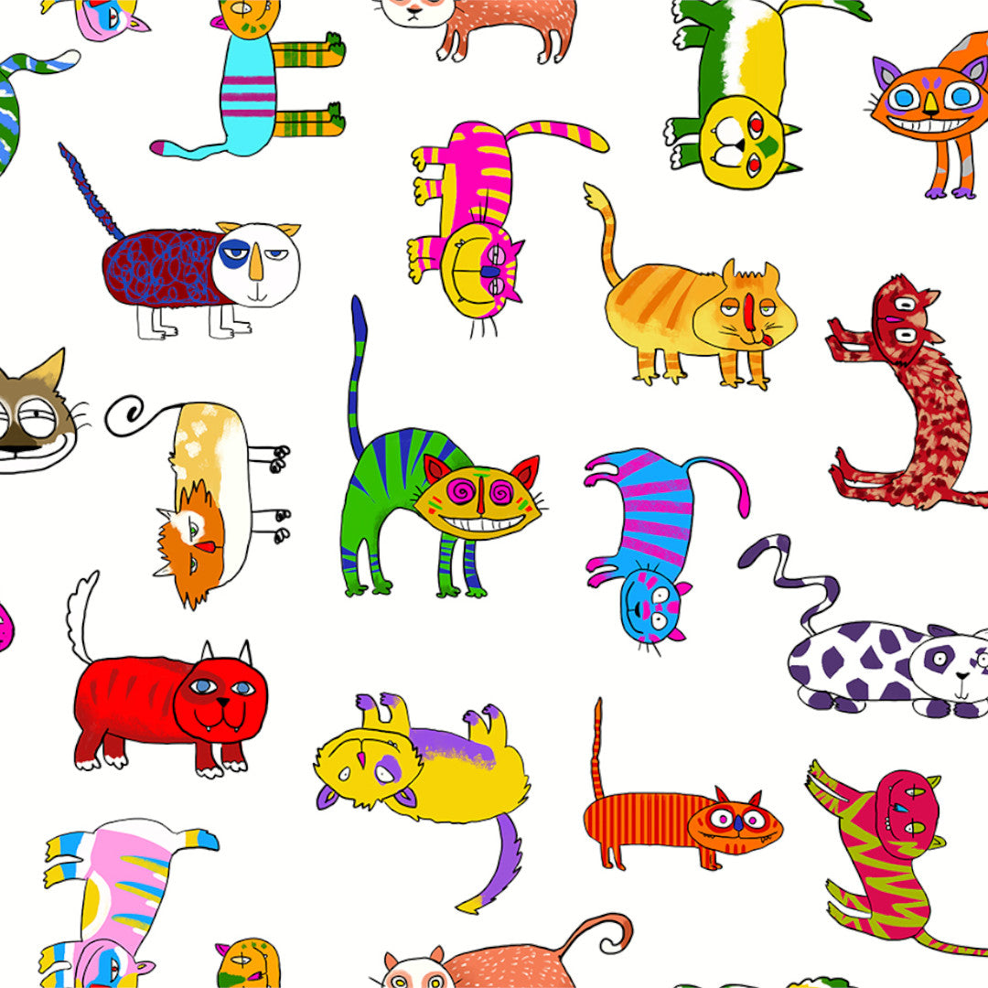 Happy Cat – Akrylduk med fargerike katter mønster