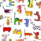 Happy Cat – Akrylduk med fargerike katter mønster