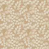 Hessian Leaf Beige – Lett preget voksduk med bladmotiv, mønster