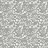 Hessian Leaf Grå – Lett preget voksduk med bladmotiv, mønster