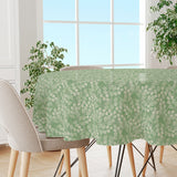 Hessian Leaf Grønn – Rund lett preget voksduk med bladmotiv, miljø