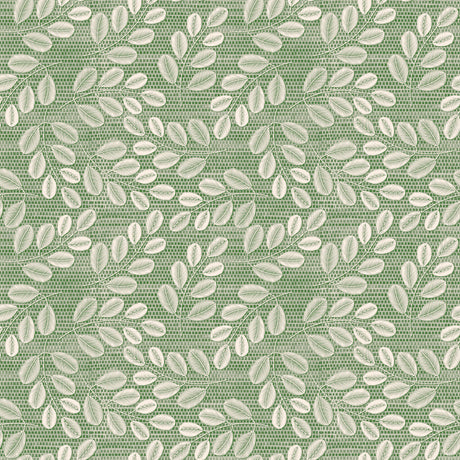 Hessian Leaf Grønn – Lett preget voksduk med bladmotiv, mønster