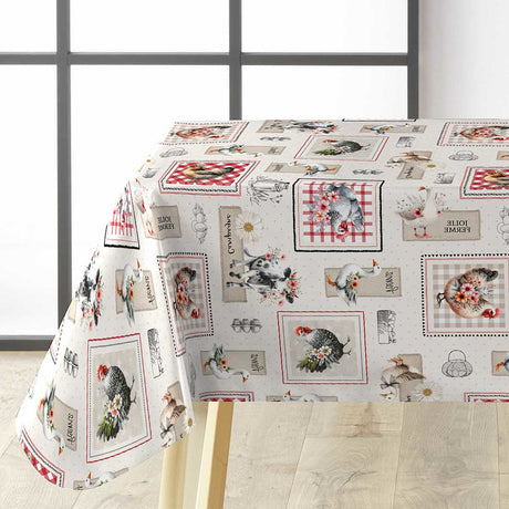 Jolie Ferme – Voksduk med bondegårdsidyll og franske detaljer, hjørne