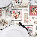 Jolie Ferme – Voksduk med bondegårdsidyll og franske detaljer, nærbilde