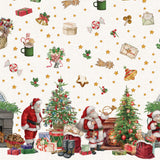 Julmys med Tomten – Julvaxduk med klassiska motiv, mönster