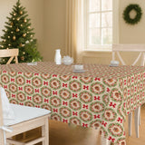 Julekrans – Juleakrylduk med kongler, røde bånd og linlook, miljø