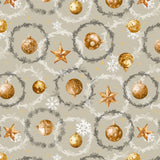 Julekuler & Kranser – Beige julevoksduk, mønster