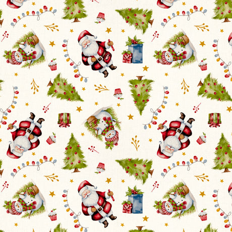 Julenisse & Snømann – Juleakrylduk med klassisk julestemning, mønster