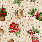 Julestrømpe & Gledelig Jul – Juleakrylduk med klassiske julemotiver, nærbilde