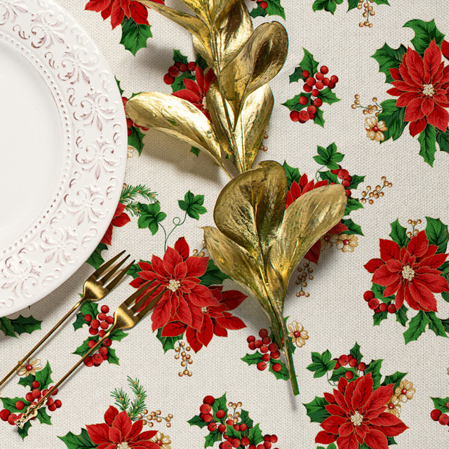 Julestjerne & Eføy – Klassisk juleduk med akrylbelegg