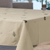 Julia Grøn - Brodert juleduk i 100% bomull - 140 x 220 cm hjørne