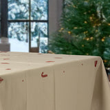 Julia Rød - Brodert juleduk i 100% bomull - 140 x 320 cm bordende