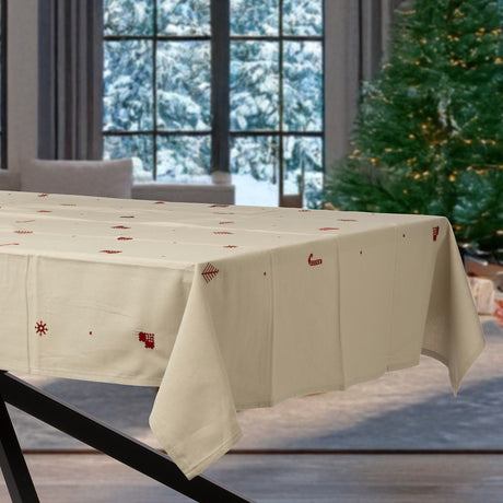 Julia Rød - Brodert juleduk i 100% bomull - 140 x 320 cm miljø