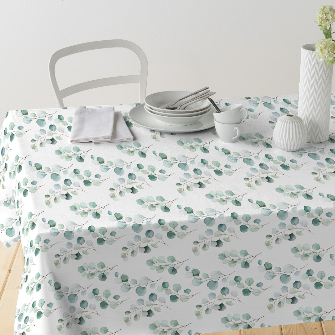 Junos Eucalyptus – Akrylduk med akvarellblader bord