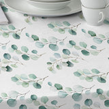 Junos Eucalyptus – Akrylduk med akvarellblader nærbilde