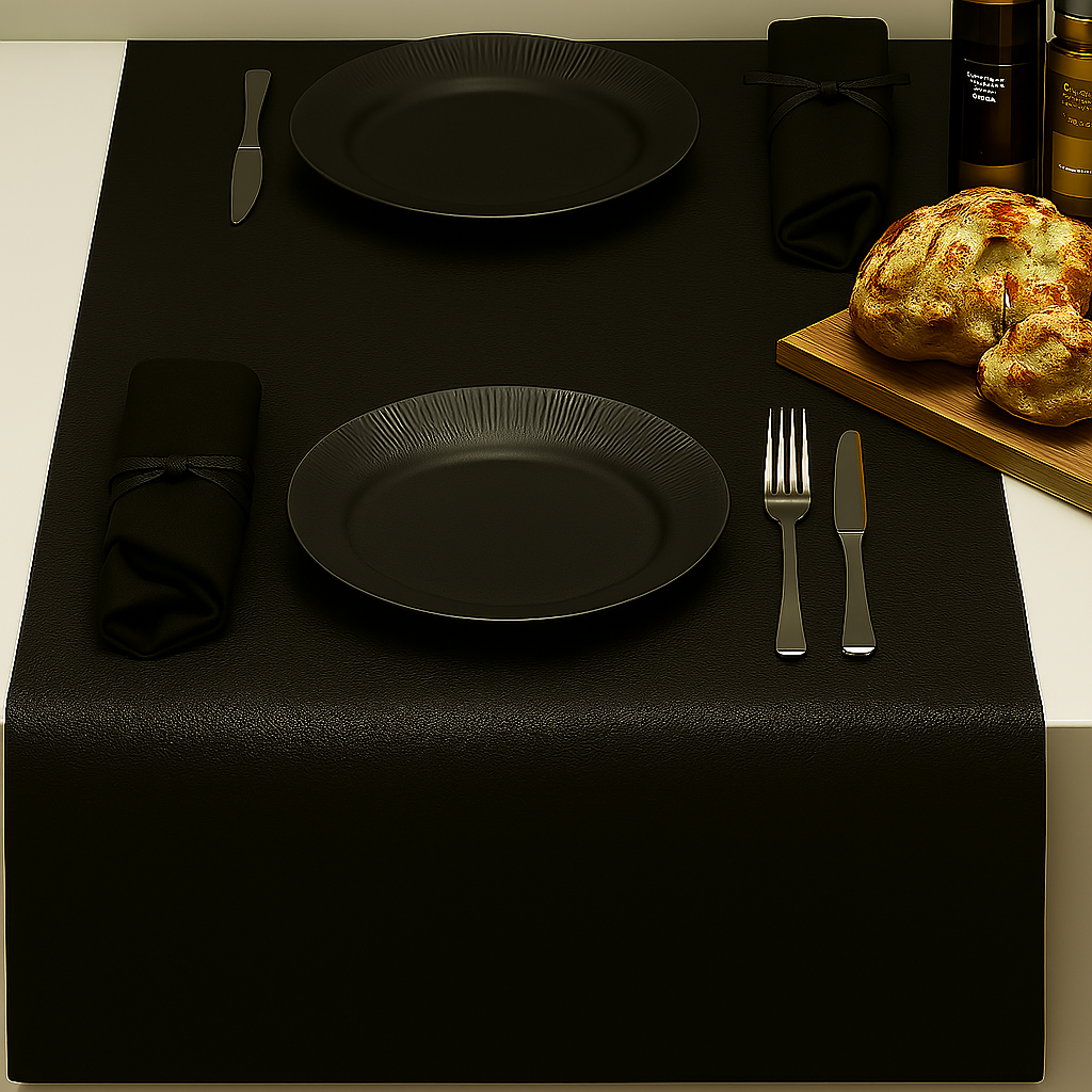 Kunstlær Noblessa bordløper – Ekstra kraftig Dinner 4 two – 50 x 140 cm – Svart