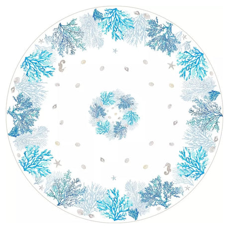 Lagon Blå – Rund provenceduk Ø 180, mønster