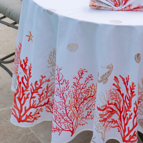 Lagon Korall – Rund provenceduk Ø 180, nærbilde