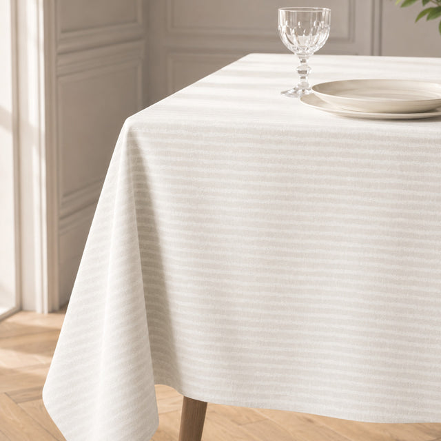 Lam Blanco – Jacquardvevd akrylduk i offwhite 160 cm bred