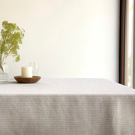 Lam Lino – Jacquardvevd akrylduk med striper i linlook, 160 cm, miljø 1