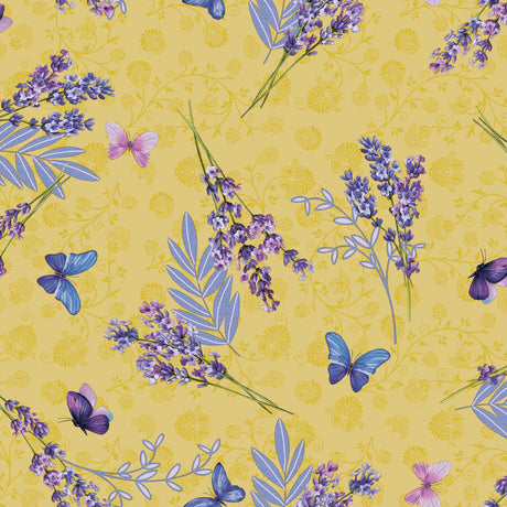 Lavender Soleil – fargerik voksduk med lavendel og sommerfugler