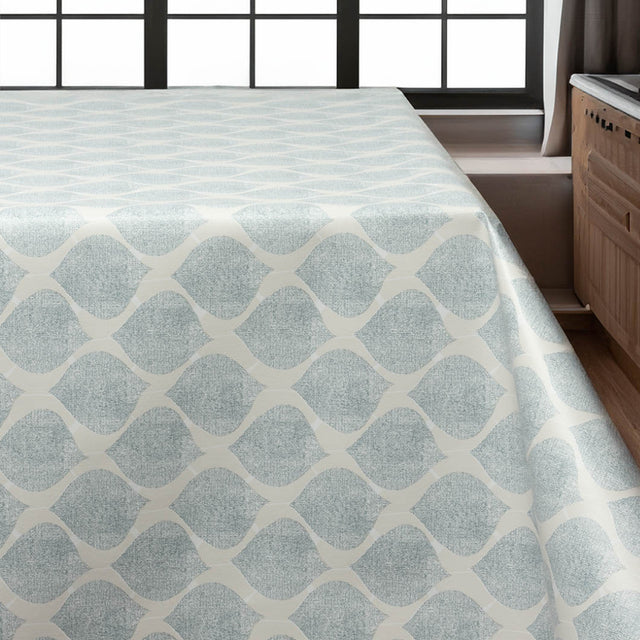 Leafy Soft Blue – voksduk med mykt grafisk uttrykk