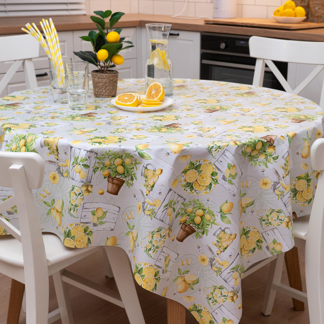 Limoncello Garden – Voksduk med sitronmotiv, miljø