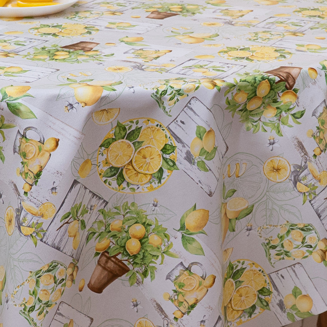 Limoncello Garden – Voksduk med sitronmotiv, nærbilde