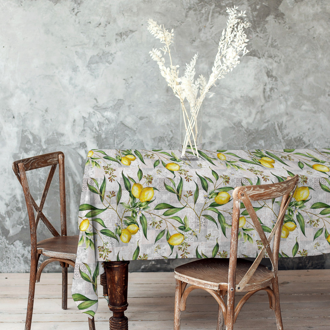 Limonero – Akrylduk med sitroner og patchworkmønster miljø