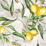 Limonero – Akrylduk med sitroner og patchworkmønster nærbilde