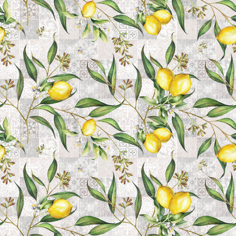 Limonero – Akrylduk med sitroner og patchworkmønster