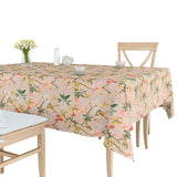 Forårsgren – Akrylduk i linlook med blomster og fugler