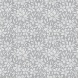 Linen Leaf Grå – Lett preget voksduk med bladmotiv, mønster